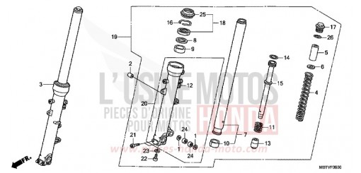 FOURCHETTE AVANT (XL1000V) XL1000VB de 2011